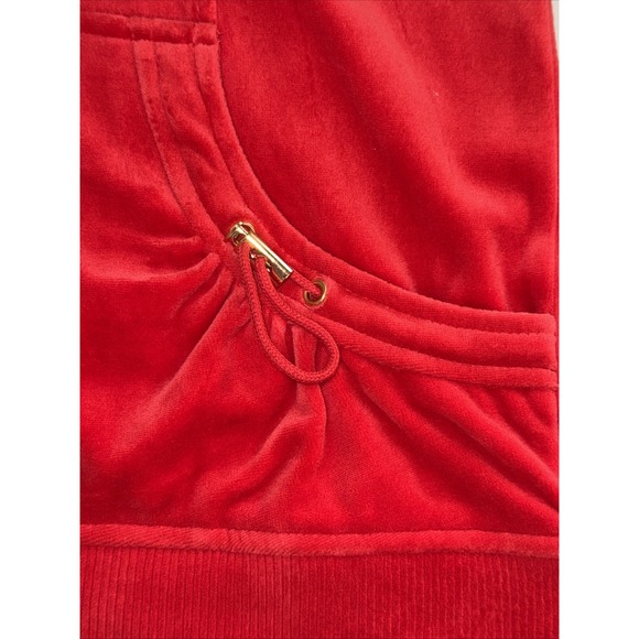 Jones New York Sports Red Zip Up Velour Jacket With Gold Accents Size PS NWT - Picture 7 of 8